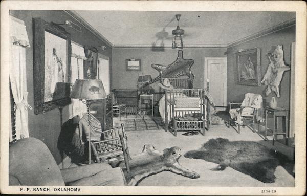 F.P. Ranch - Bedroom with Bear Skin Rugs Bartlesville Oklahoma