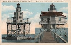 South Jetty Lighthouse, Fort Point Light House Postcard