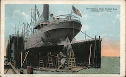 Galveston's New 10,000 Ton Floating Dry Dock Postcard