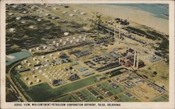 Aerial View, Mid-Continent Petroleum Corporation Refinery Postcard