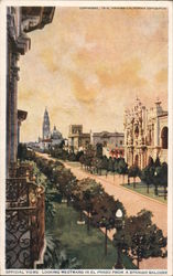Looking Westward in El Prado From a Spanish Balcony, Panama-California Expo Postcard