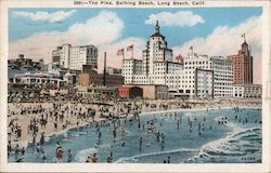 The Pike, Bathing Beach Long Beach, CA Postcard Postcard Postcard