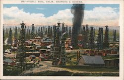 Signal Hill Showing a Gusher Long Beach, CA Postcard Postcard Postcard