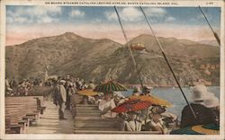 On Board Steamer Catalina Leaving Avalon Postcard