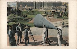Douglass Fairbanks supervising a "Set" at his Hollywood Studio. Postcard