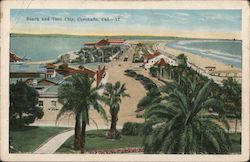 Beach and Tent City Postcard