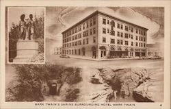 Mark Twain's Shrine Surrounding Hotel Mark Twain Postcard