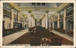 Hotel Adams Lobby Phoenix, AZ Postcard Postcard Postcard