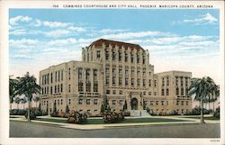 Combined Courthouse and City Hall, Maricopa County Phoenix, AZ Postcard Postcard Postcard