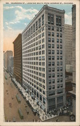 Dearborn Street, Looking South From Monroe Street Postcard