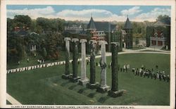 Class Day Exercises Around the Columns, University of Missouri Postcard