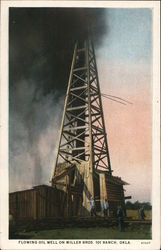 Flowing Oil Well on Miller Bros. 101 Ranch Postcard