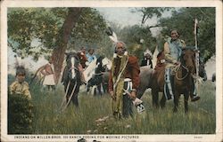 Indians on Miller Bros. 101 Ranch Posing for Moving Pictures Postcard