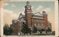 High School Building Postcard