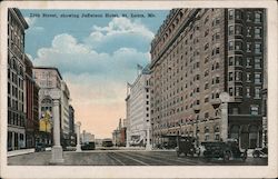 12th Street Showing Jefferson Hotel, Lookin South From St. Charles Street Postcard