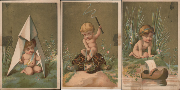 Lot of 3: Baby Playing with Turtle, Toys Trade Cards
