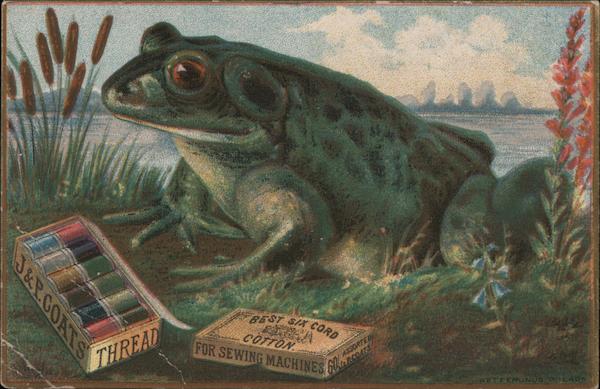 J.P. Coats' Spool Cotton Thread - Frog Trade Cards