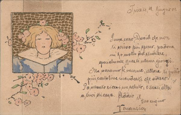 Art Nouveau Print of Blond Person