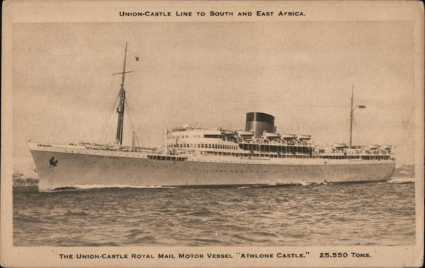 Union-Castle Line to South and East Africa, The Union-Castle Royal Mail Motor Vessel Athlone Castle 25,550 Tons