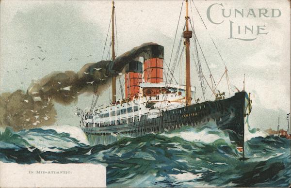 Cunard Line In Mid-Atlantic Steamers