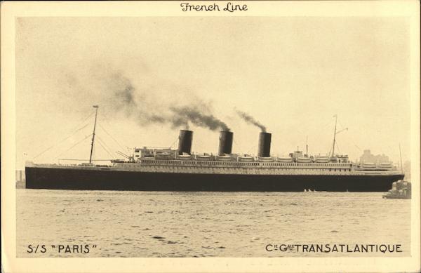 S/S Paris French Line Cis Gale Transatlantique Steamers