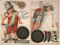 Lot of 2 Willimantic Thread Trade Cards Trade Card
