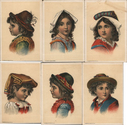 Lot of 6 Trade Cards: Children, Ethnic Costumes Trade Card