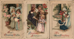 Lot of 3: Children, Christmas Greetings Postcard