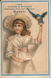 Gowans & Stover Soap - Girl With Bluebird Trade Card