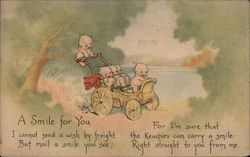 Kewpies A Smile For You, I Cannot Send A Wish By Freight, But Mail A Smile You See Artist Signed Postcard Postcard Postcard