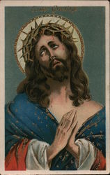 Easter Greetings - Christ With Crown of Thorns Postcard