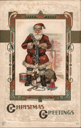 Christmas Greetings Santa Claus Postcard Postcard Postcard