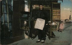 Asian Man Carring Goods Postcard