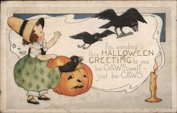 I'm Sending This Halloween Greetin To You Be-Caws Well Just Be-Caws Postcard