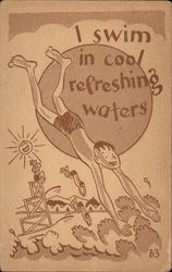 I Swim in Cool Refreshing Waters Postcard