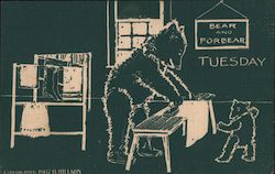 Tuesday: Bears Doing Laundry Postcard