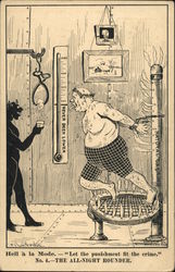 Devil Teasing Man with Fire Torture Postcard