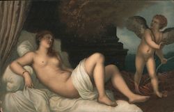 Danae de Amore: Nude Woman with Dupid Postcard