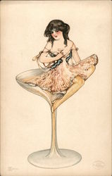Martini, The Drink Girls - Samuel Loren Schmucker Art Nouveau Samuel L. Schmucker Postcard Postcard Postcard