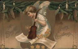 A Bright and Happy Christmas Postcard
