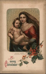 A Merry Christmas Madonna & Child Postcard Postcard Postcard