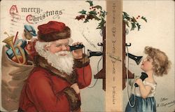 A Merry Christmas, Thine Own Wish, Wish I Thee Santa Claus Ellen Clapsaddle Postcard Postcard Postcard