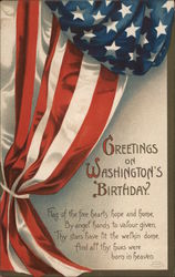 Greetings on Washington's Birthday Postcard