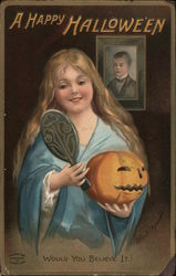 A Happy Hallowe'en Would You Believe It! Halloween Ellen Clapsaddle Postcard Postcard Postcard