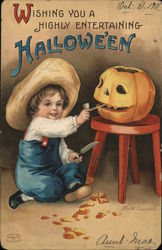 Wishing You A Highly Entertaining Halloween Postcard