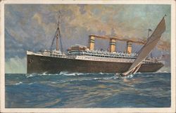 United American Lines Inc. On Board The Triple-Screw Steamer "Resolute" Postcard