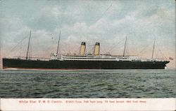 White Star. R.M.S. Cedric. 21000 Tons, 700 Feet Long, 75 Feet Broad, 49 1/2 Feet Deep Steamers Postcard Postcard Postcard