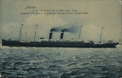 Anvers S.S. Finland de la Red Star Line Postcard