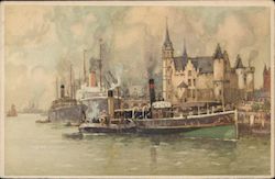 Antwerp, Belgium - The "Steen" facing the River Scheldt Postcard