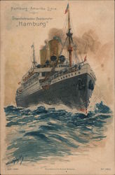 Hamburg-Amerika Line Doppelschrauben-Postdampfer Hamburg Postcard